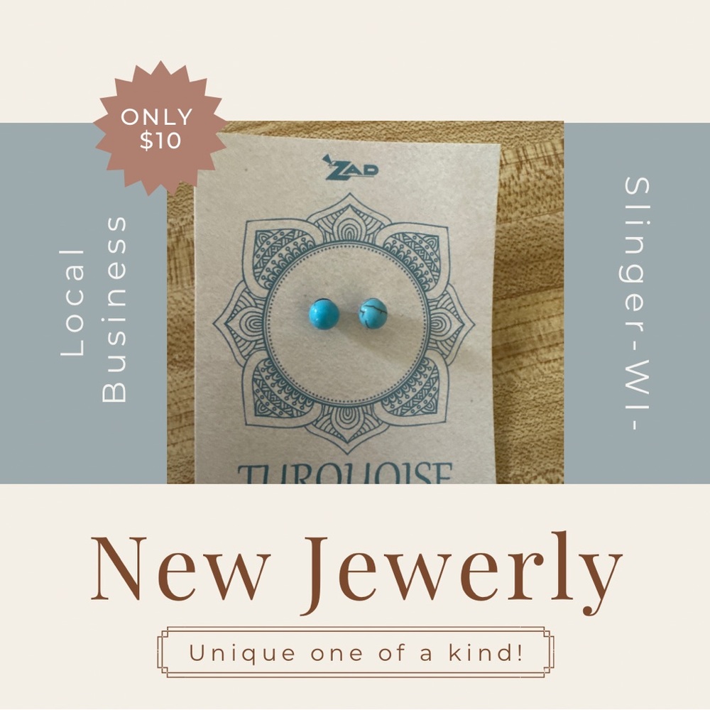 Earrings turquoise home security lock